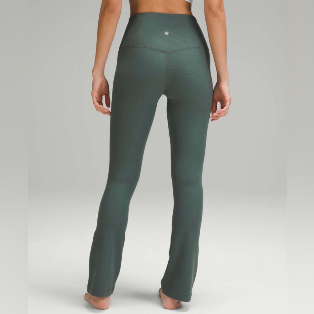 Lululemon Align Nulu Ribbed Mini-Flared Pant Dark Forrest Green Flare Leggings